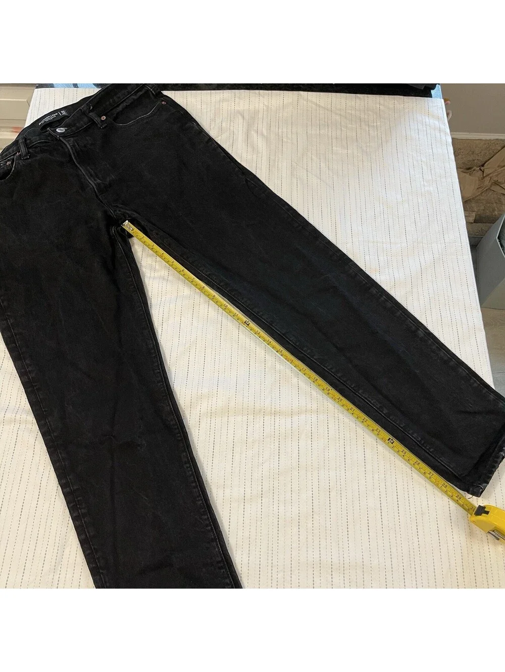 Abercrombie & Fitch A&F 34Wx32L Vintage Stretch 90s Slim Black Jeans Mid Rise